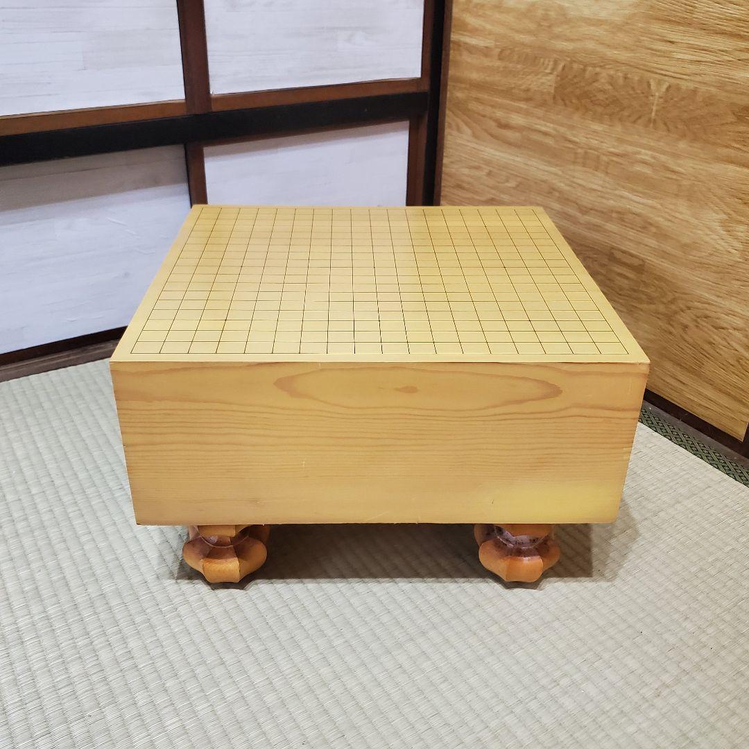 【状態良好】碁盤 脚付き へそあり 無垢盤 5寸8部 高級囲碁盤