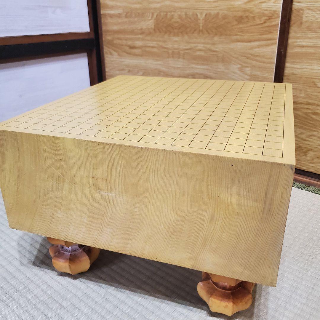 【状態良好】碁盤 脚付き へそあり 無垢盤 5寸8部 高級囲碁盤