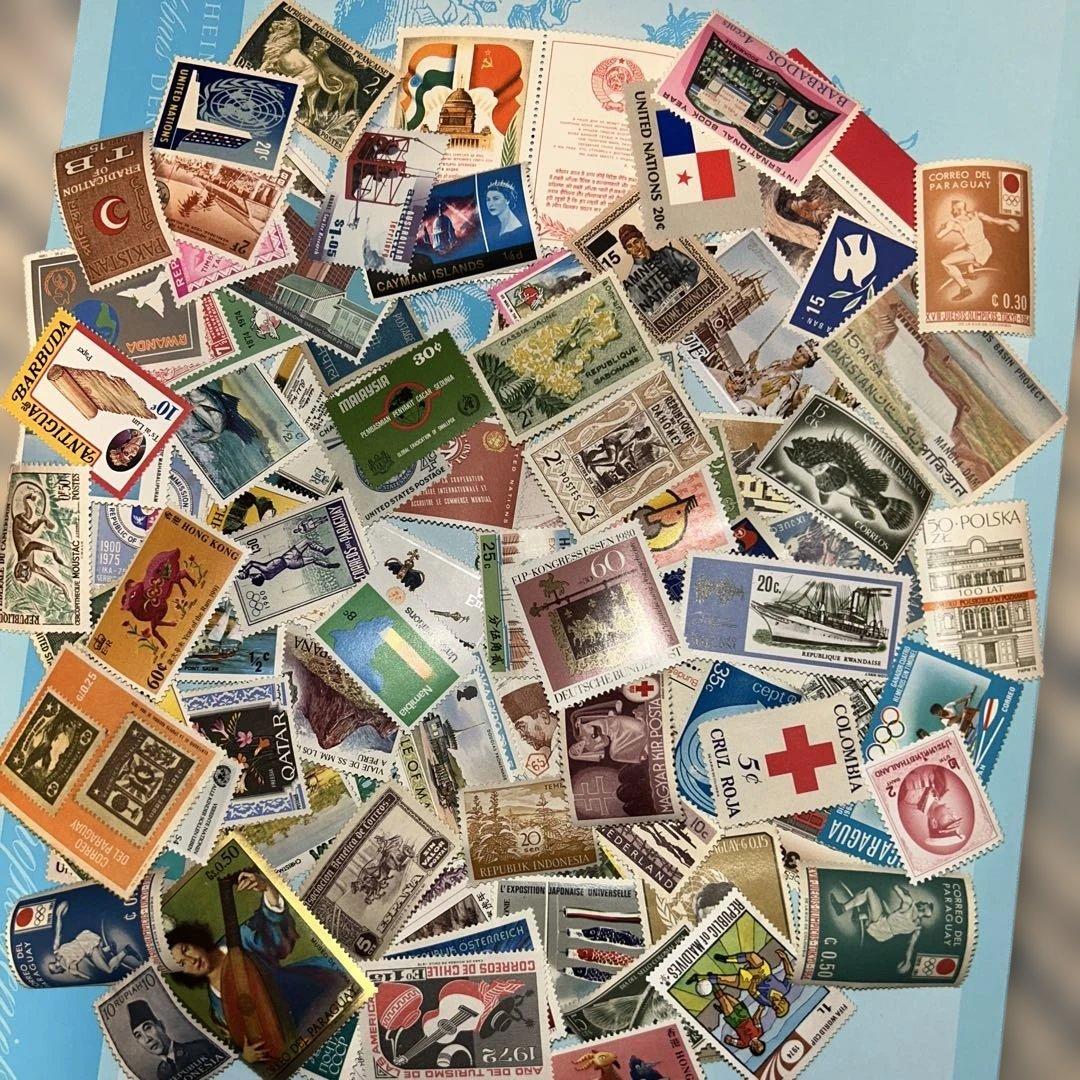 海外切手コレクション 未使用95種パケット - メルカリ