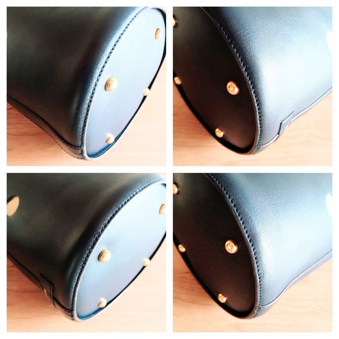 美品 J&M DAVIDSON レザー バケット 巾着 ショルダー ハンドバッグ