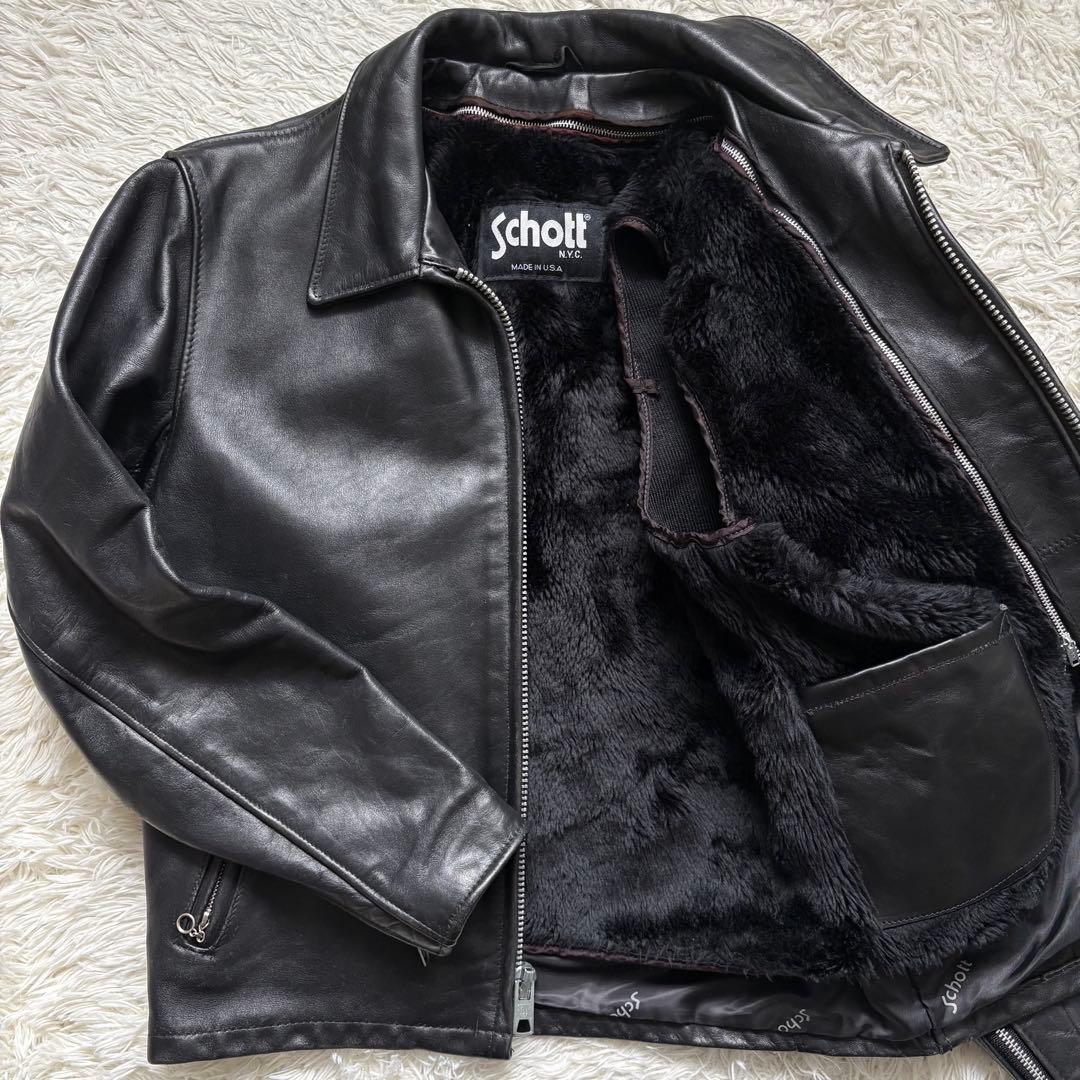 schott 642 レザージャケット シングルライダース USA製 40 黒 - メルカリ