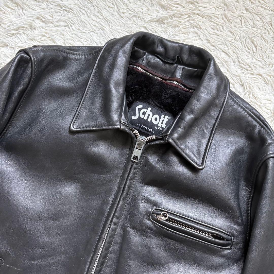 schott 642 レザージャケット シングルライダース USA製 40 黒 - メルカリ