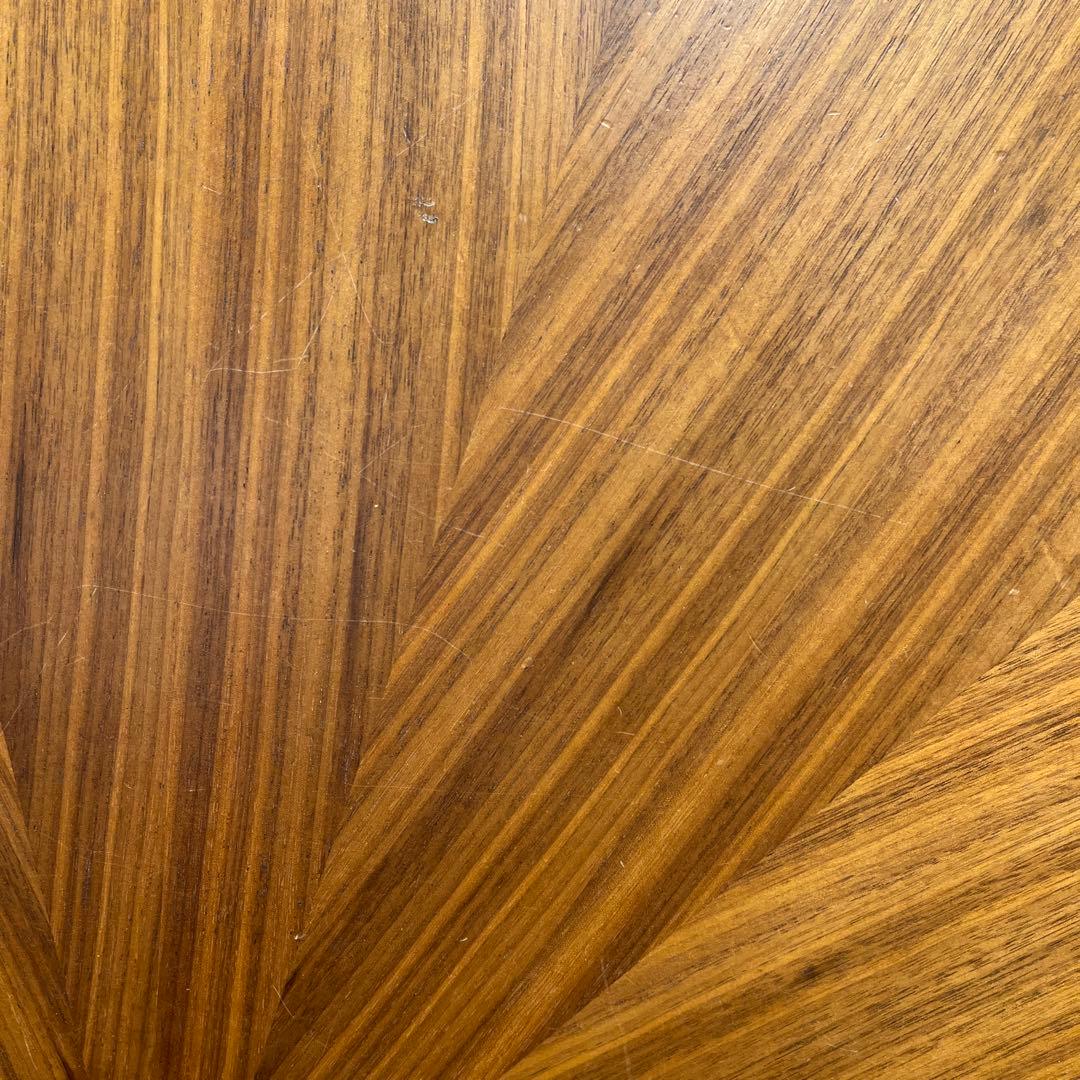 ふくちゃん 　ヴィンテージ 孔雀張り　デザインレッグ　ラウンドテーブル