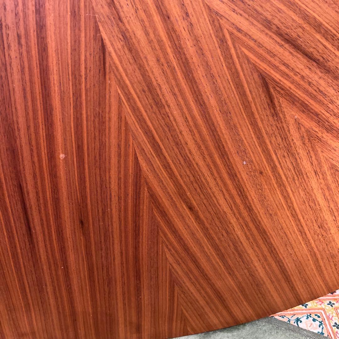 ふくちゃん 　ヴィンテージ 孔雀張り　デザインレッグ　ラウンドテーブル