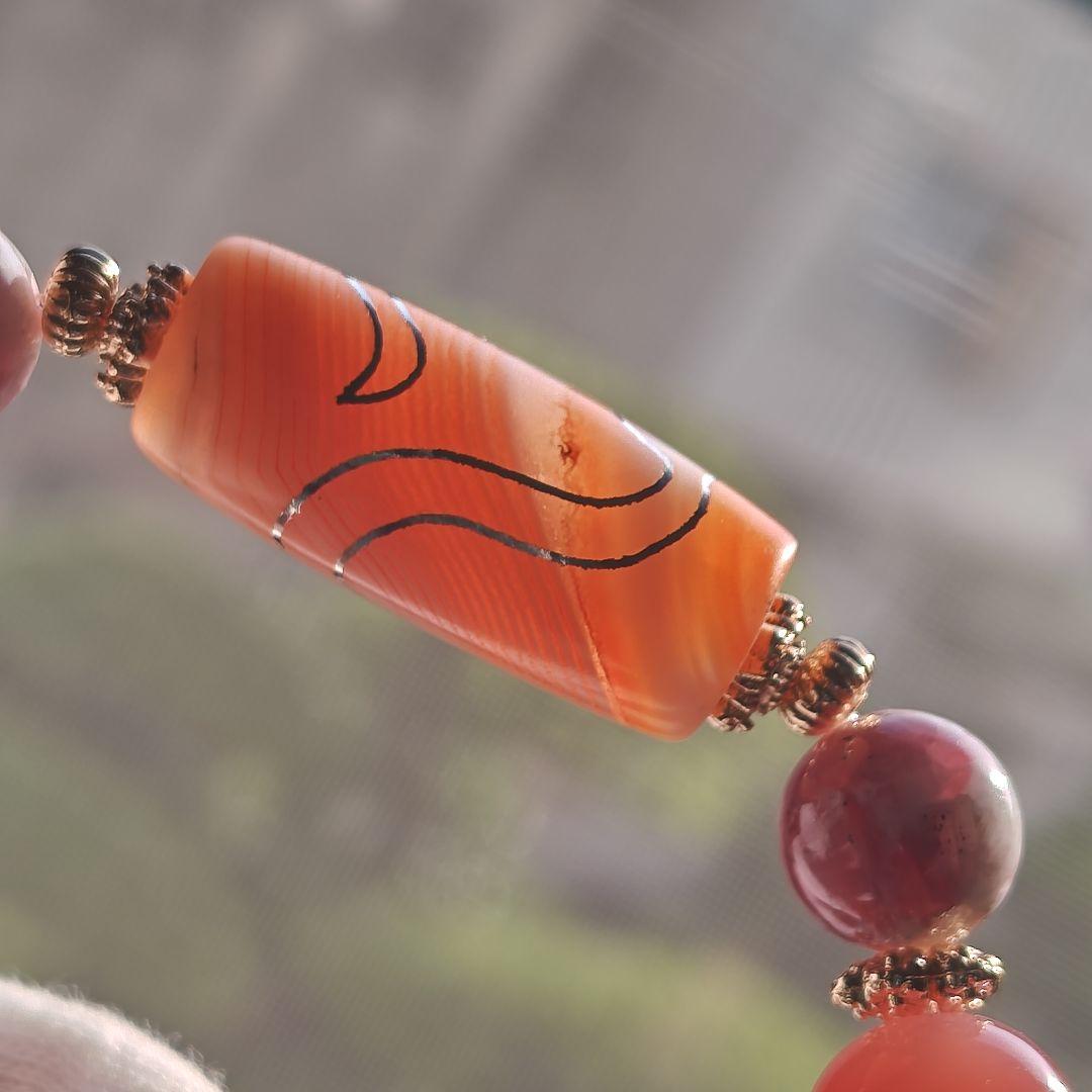 新作♡白蛇天珠、モザンビーク産ローズクォーツ、ピーチ塩源瑪瑙、ピンクレピドシリカ