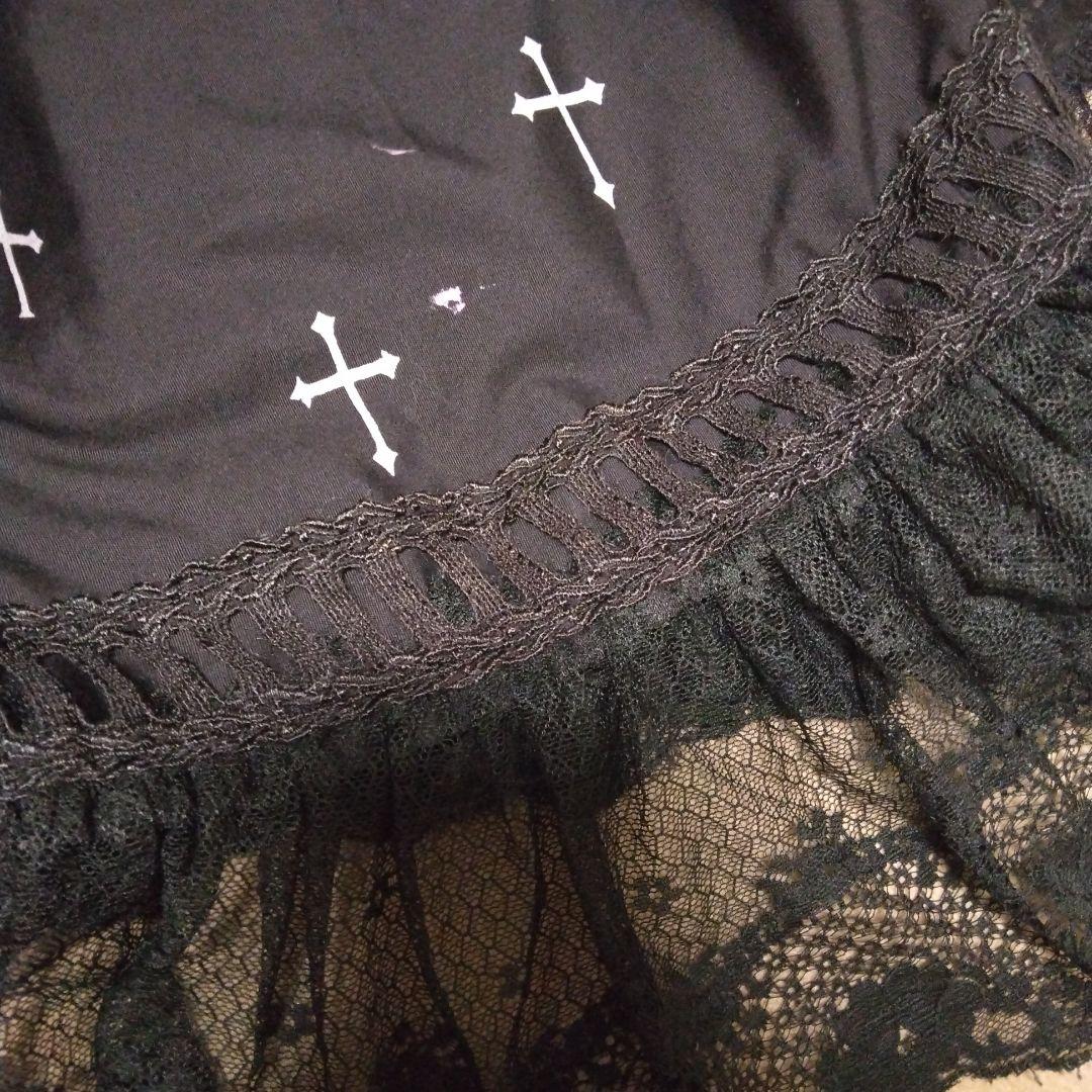 h.NAOTO Blood 黒 十字架 フレアスカート