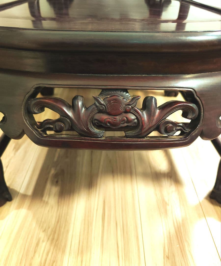 残り2脚 希少骨董 大理石インレイ椅子 玉座 宮廷 紅木 紫檀 黒檀花梨李