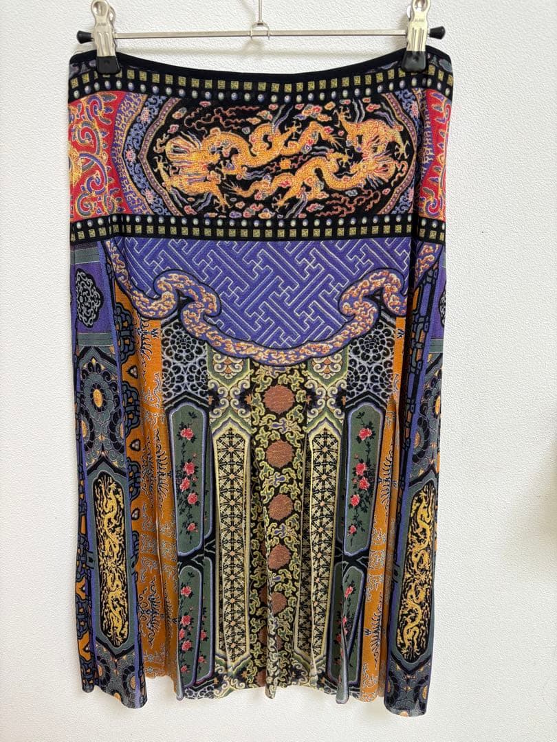 VIVIENNE TAM 短冊 スカート パワーネット 総柄 0 Sサイズ