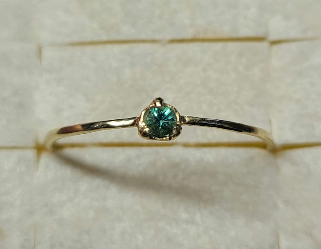 非加熱のオールドピース☆ブラジルバターリャパライバトルマリンリング