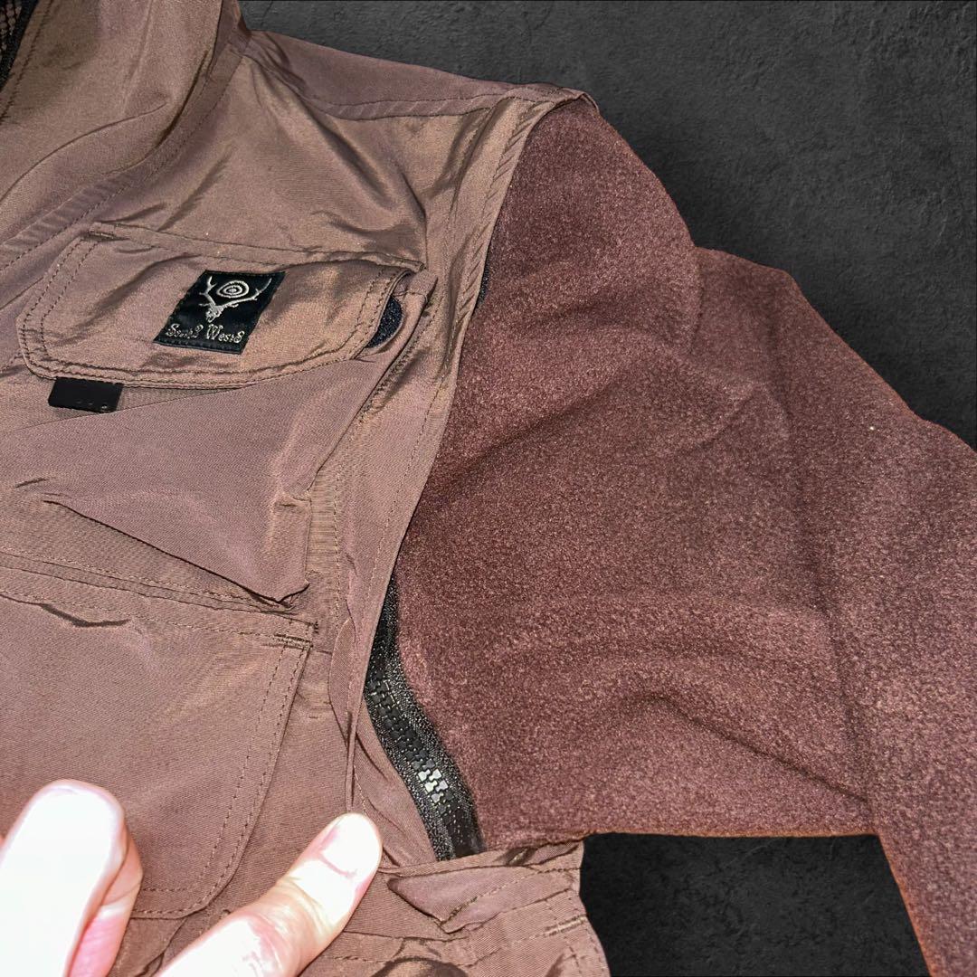 South2 West8取り外しスリーブギミックジャケット多機能ポケット刺繍ロゴ