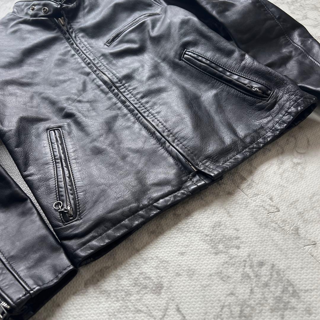 美品✨ショット シングルライダージャケット レザー ジップアップ