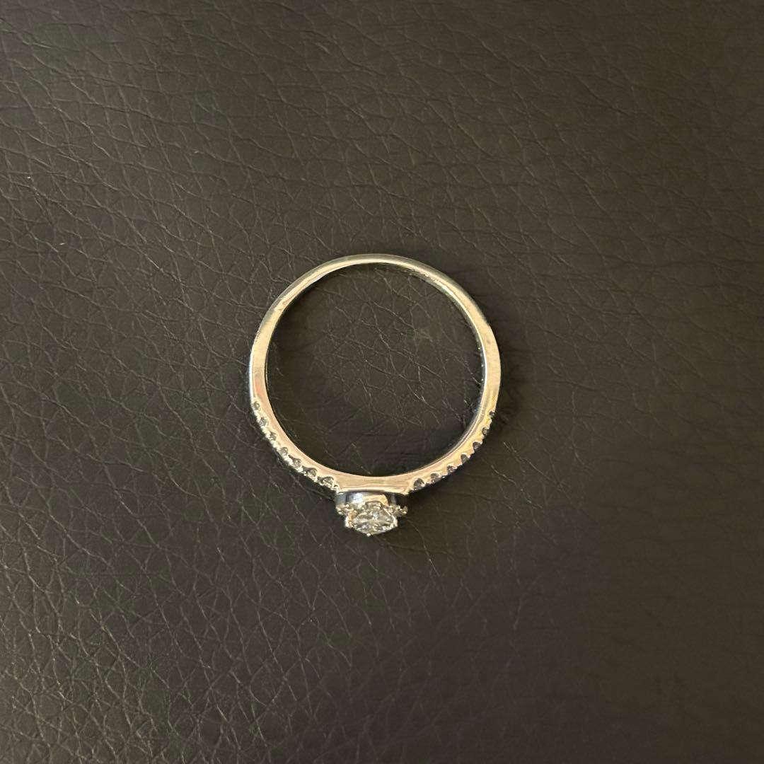 【証明書付】Pt ダイヤモンドリング 0.51ct ペアシェイプ 中指向け 美品