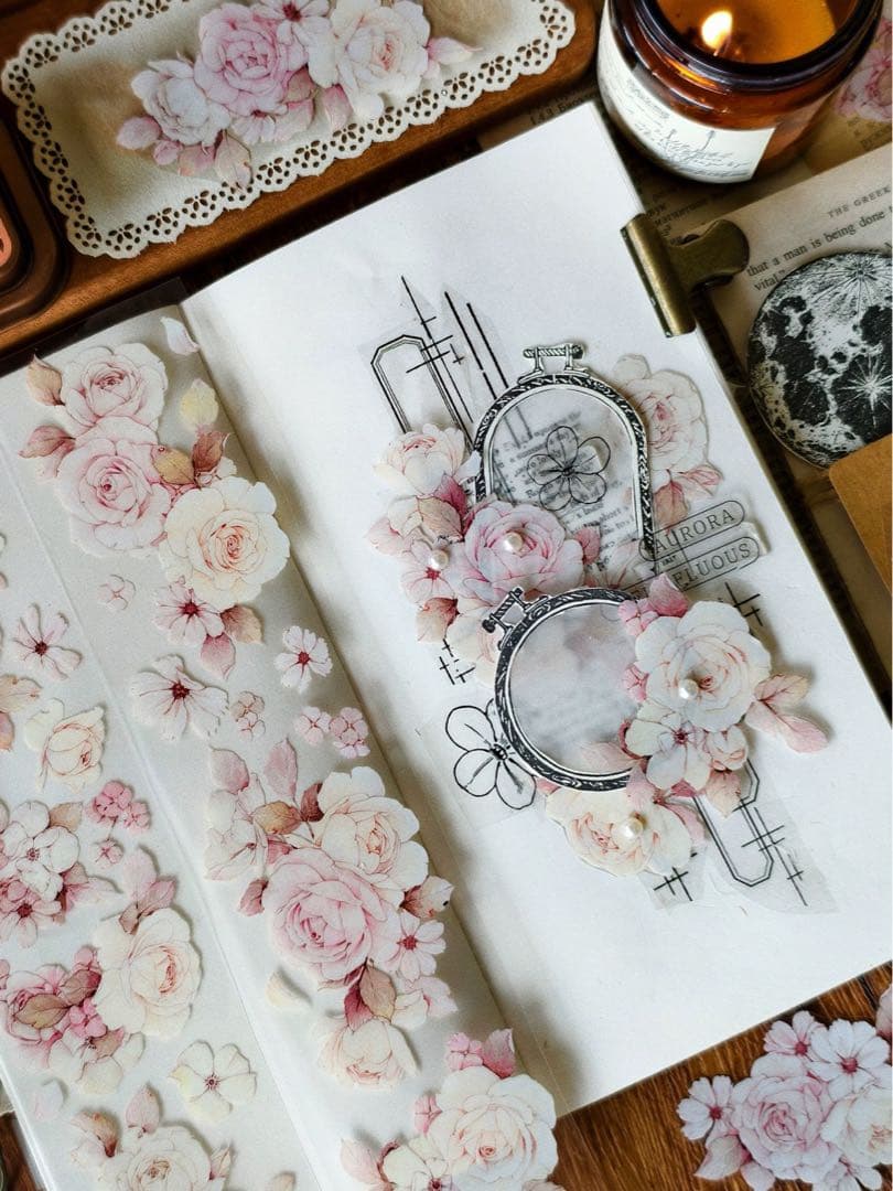 壹洱原创《语瑶-粉色》海外マスキングテープ　マステ 【2361】