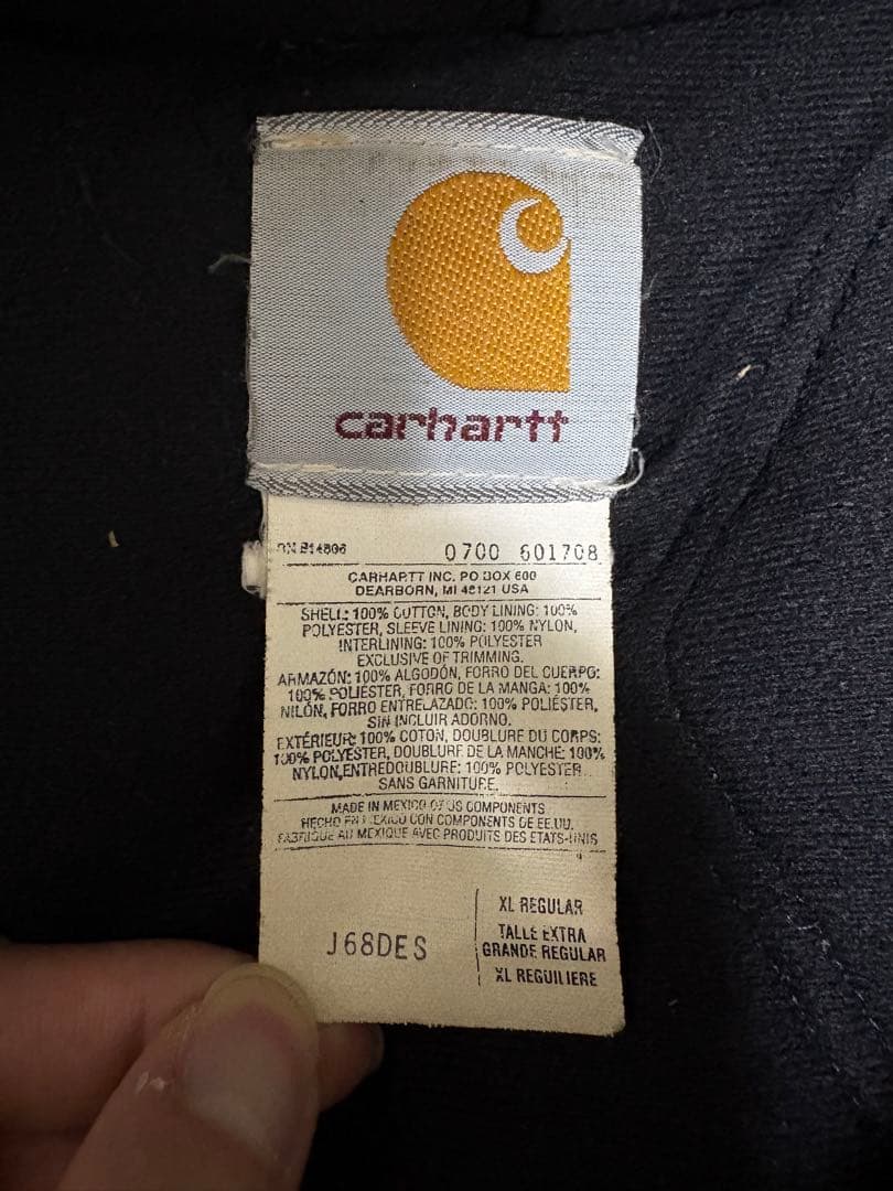 鬼フェード　ボロ　Carhart アクティブジャケット　希少サイズM