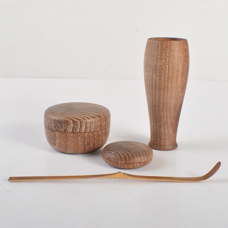 煎茶道具　茶箱　高取焼茶碗　振出など　七点　一式　C　R6791