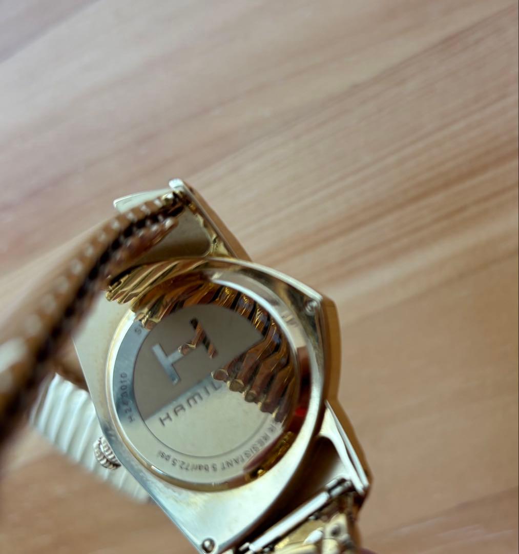 HAMILTON ベンチュラ クォーツ腕時計 ゴールド/ブラック