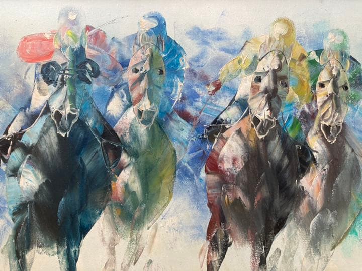 競走馬　競馬　油絵　絵画