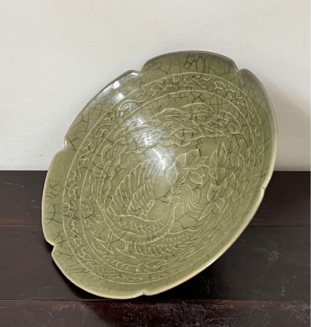 古美術•時代物•龍泉窯青磁茶碗•鉢；西き2-0008