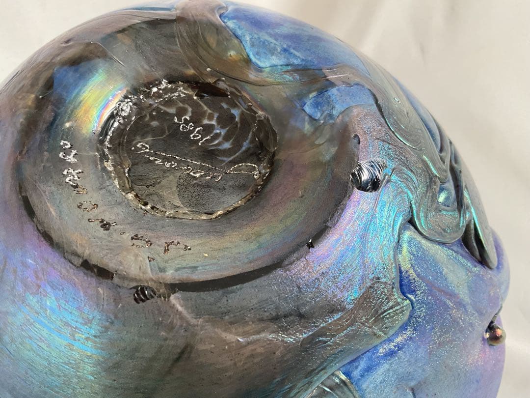 ジャンクロードノヴァロ(仏)1985年フラワーベース(ガラスアート