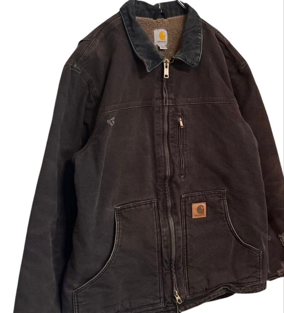 carhartt ダックジャケット L刺繍ロゴワンポイントロゴ メキシコ製90s