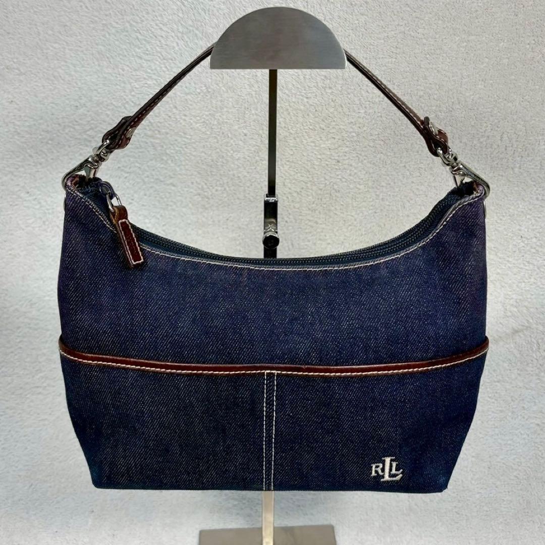【美品✨】希少　ローレンラルフローレン　デニム　ハンドバッグ 紺色　ワンショル