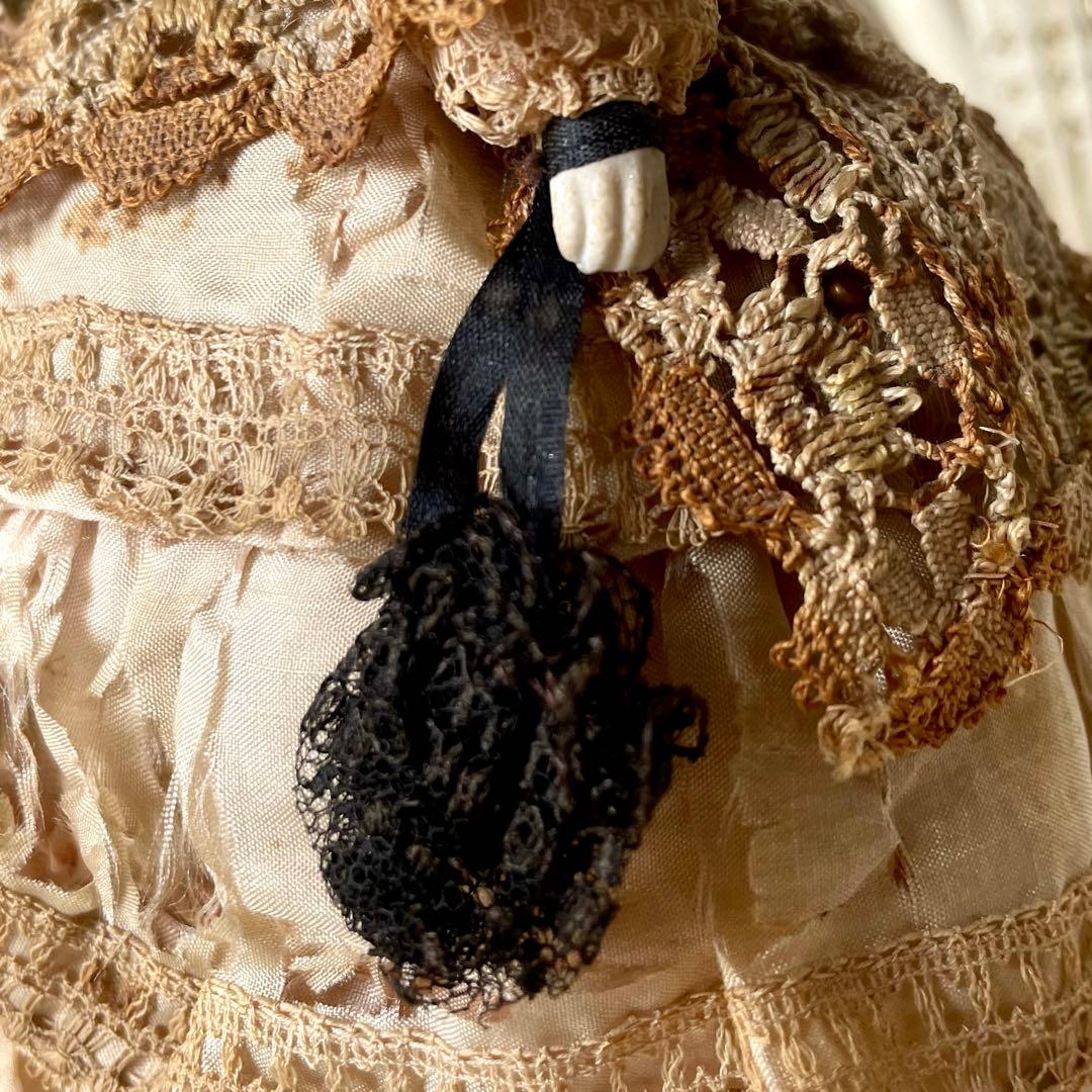 シャビーなチャイナヘッドドール ピンクッション 陶器人形 フランス