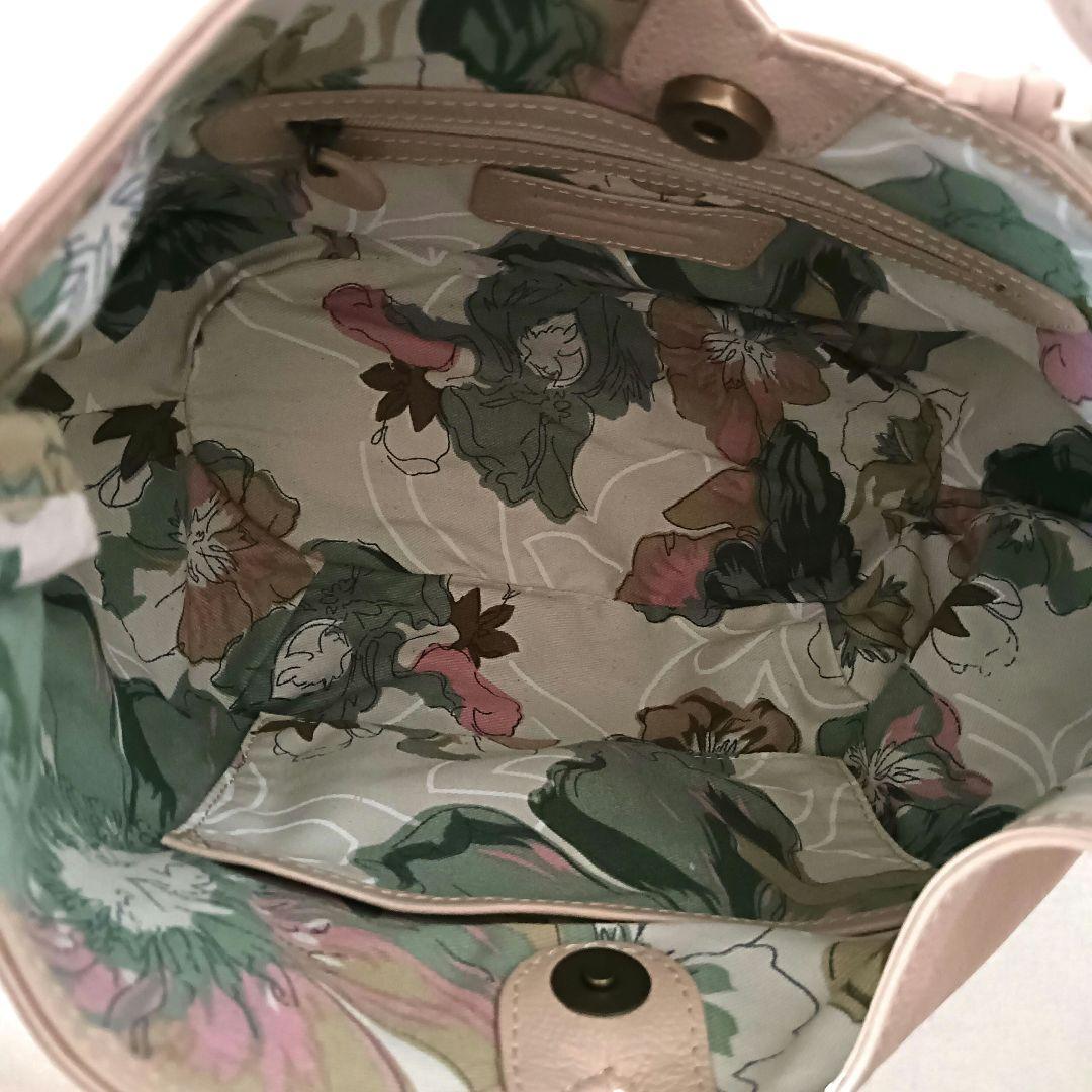 新品タグ付き　マザーハウス　 ワンショルダー　ハンドバッグ　ベージュ　花柄裏地