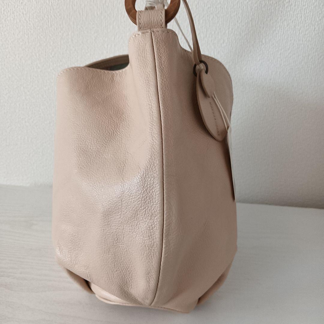 新品タグ付き　マザーハウス　 ワンショルダー　ハンドバッグ　ベージュ　花柄裏地