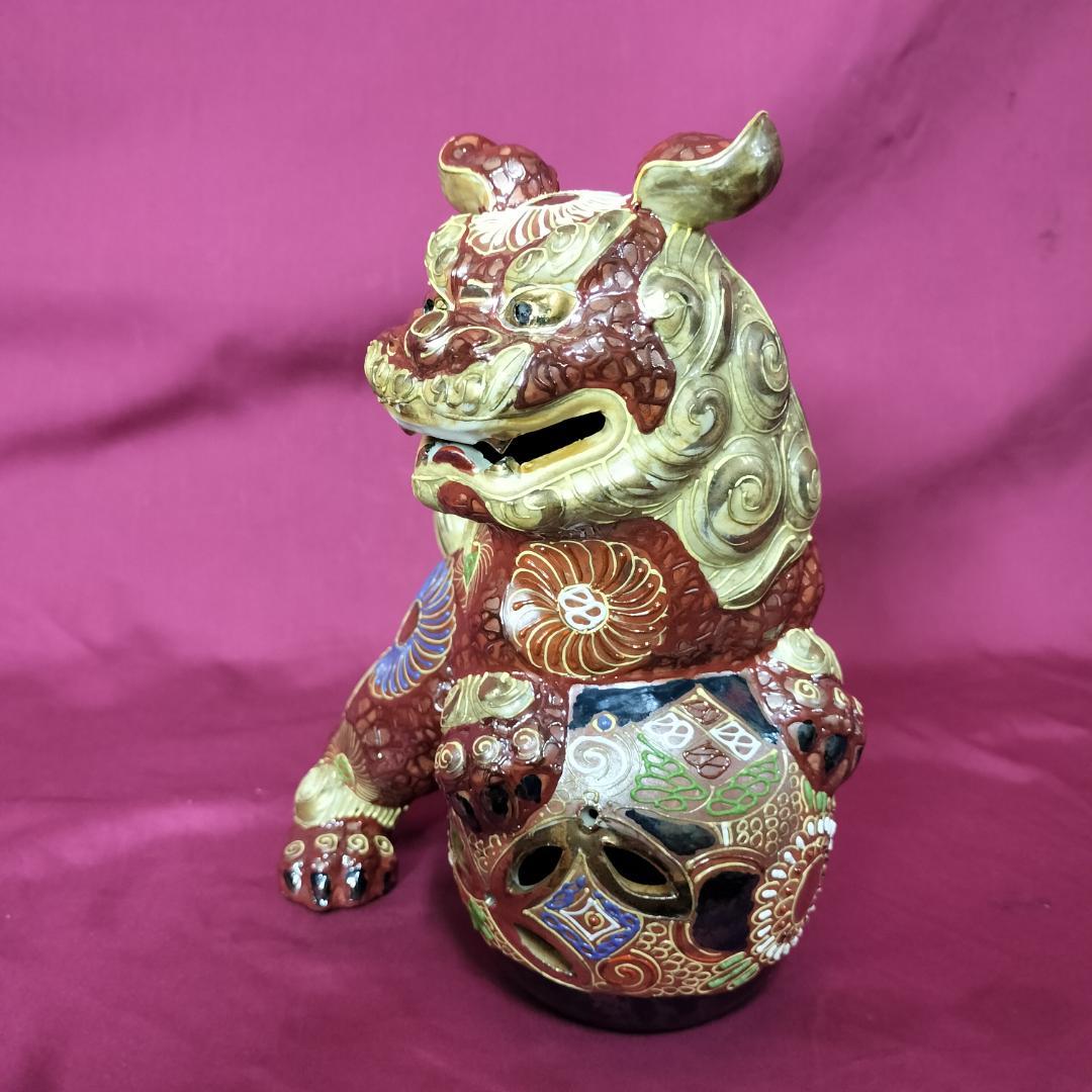 九谷焼 夫婦獅子 対獅子