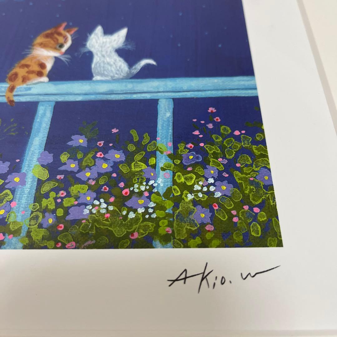 渡辺あきお 版画 心ときめく ダイヤモンドスクリーニング 星空 額装