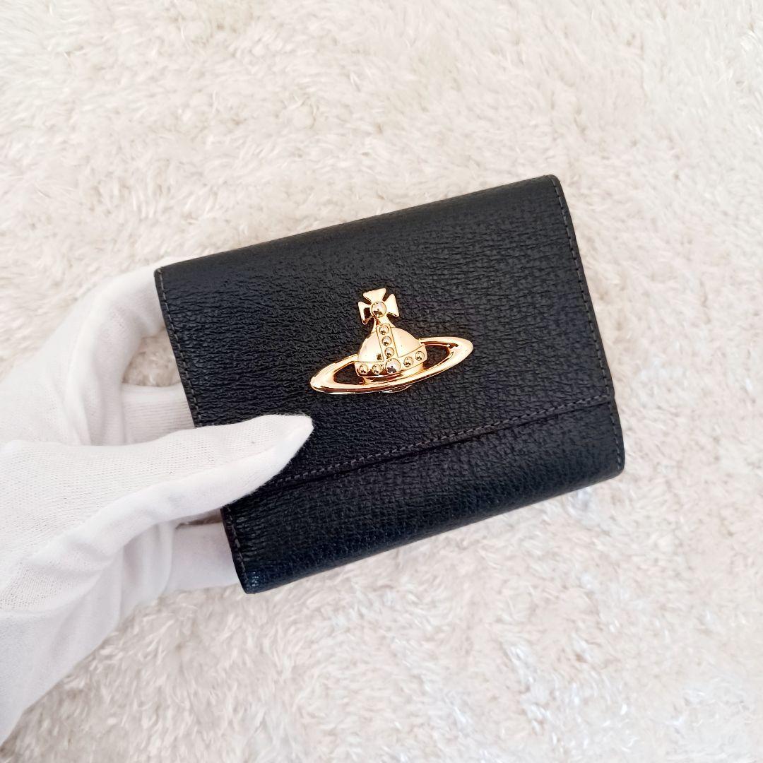 ✨極美品✨vivienne westwood　三つ折り　オーブ　ガマ口　ブラック