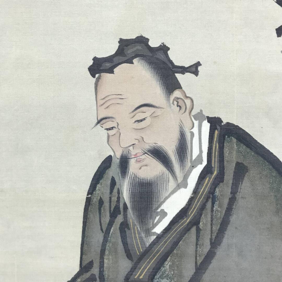 模写/英一蝶/東方朔図/桃仙人図/山水人物図/三幅対/掛軸☆宝船☆AH-692