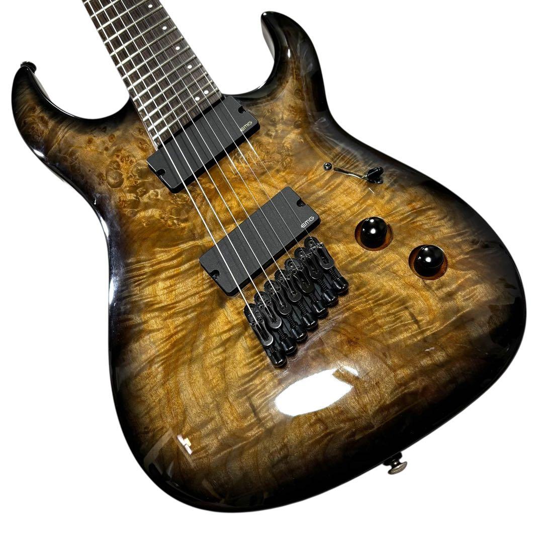 Legator 7弦エレキギターEMG搭載杢目メタルアクティブ