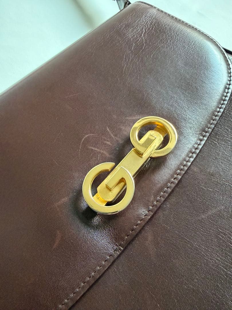 GUCCI ショルダー レザー ブラウン ヴィンテージ