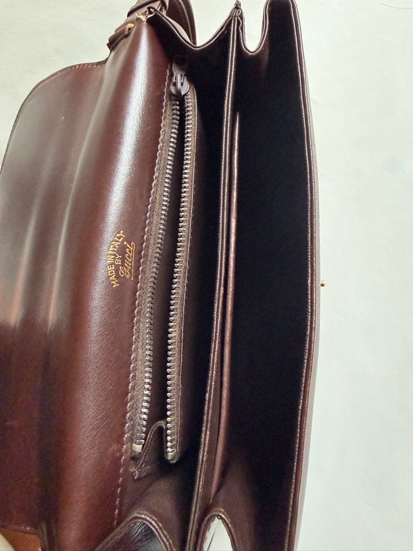 GUCCI ショルダー レザー ブラウン ヴィンテージ