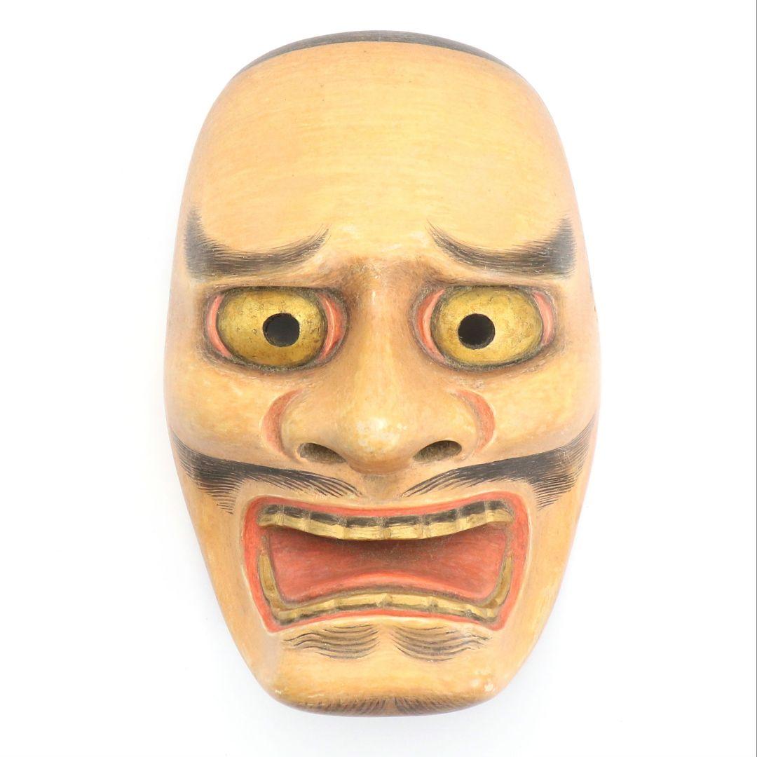 能面 黒髭 竜神 彩色木彫 AC1014 - メルカリ