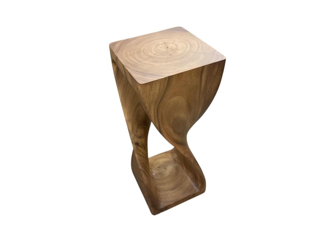 センソ デ ヴィッタ 花台 ハイスツール ツイストL モンキーポッド 無垢材