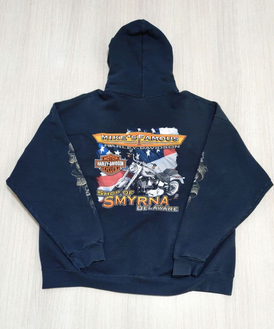 00’s Harley-Davidson ジップアップ パーカーXL