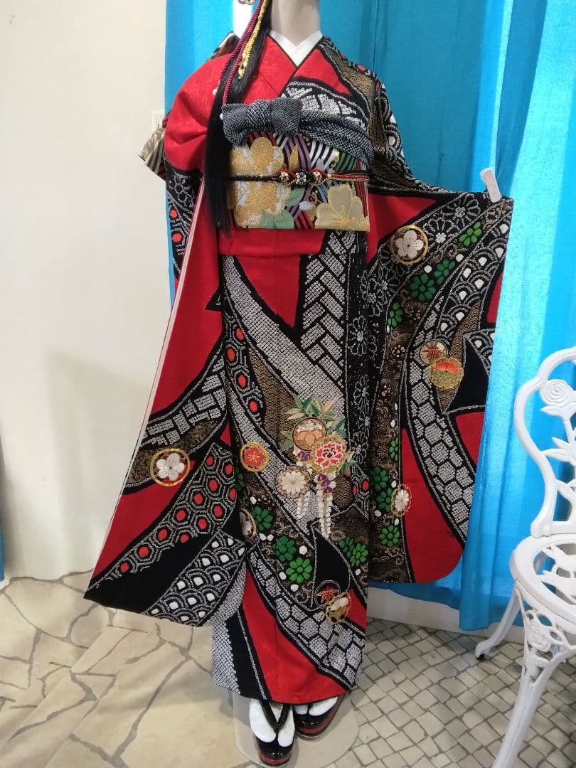 専用】振袖正絹絞り、成人式、襦袢