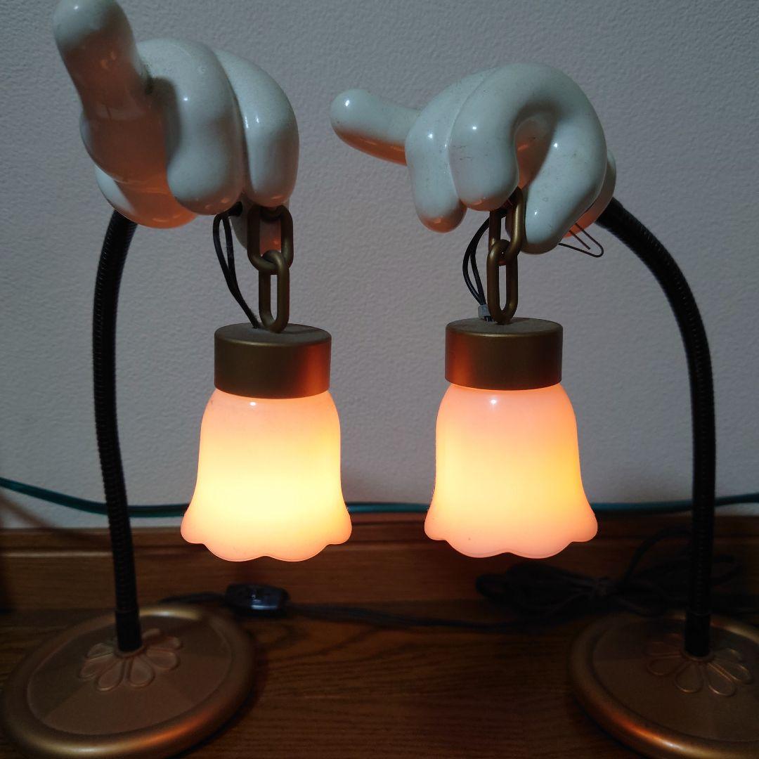 激レア ディズニーランド ミッキーの手スタンドランプ 2個セット