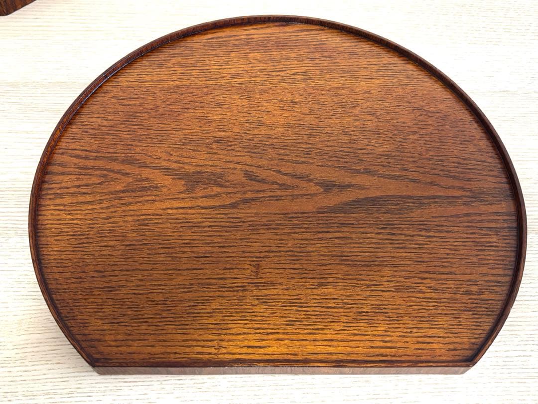 【美品】漆 木製 半月膳 両面膳 懐石膳 懐石道具 5客　千遊