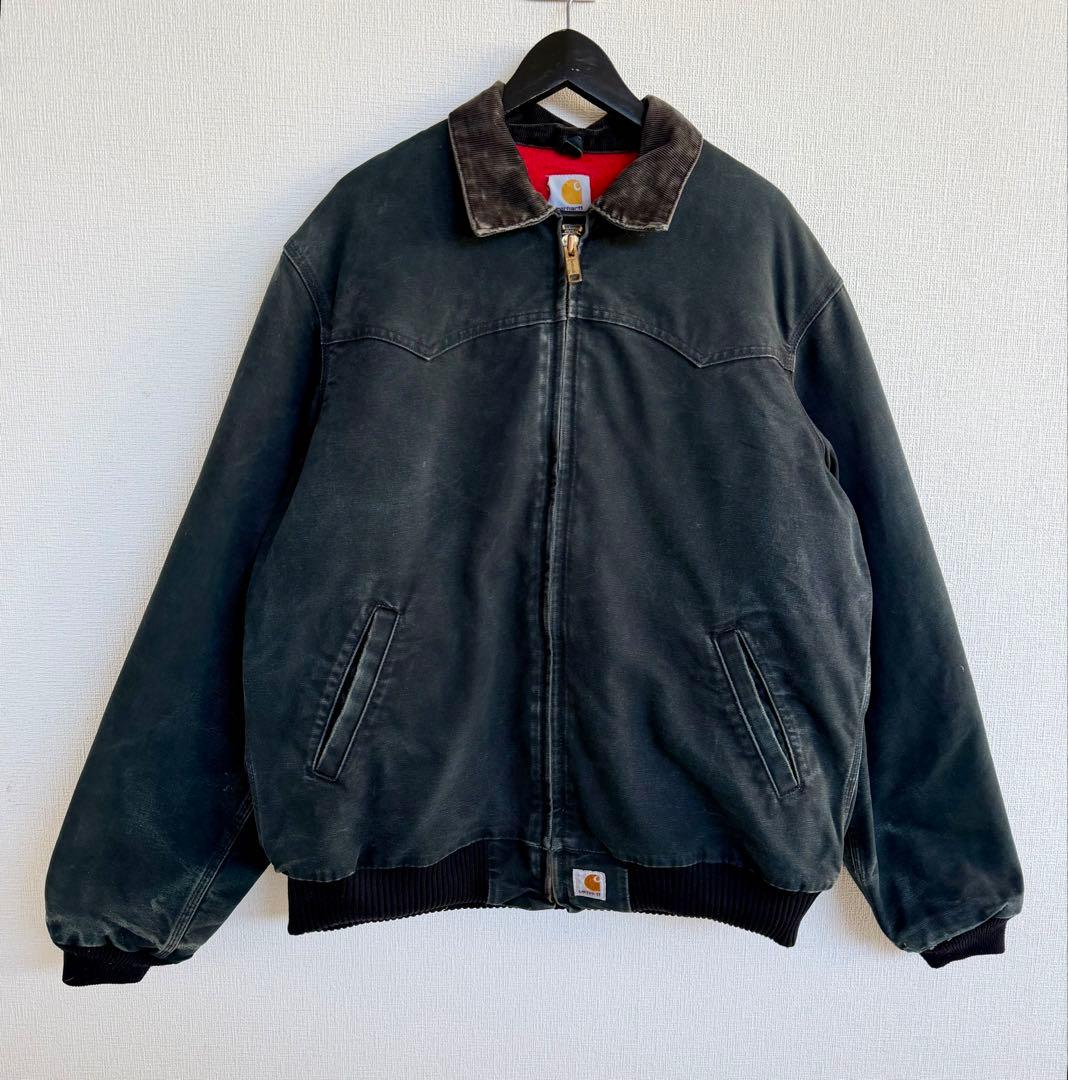 超超スペシャル アメリカ製 カーハート サンタフェジャケット L ブラック 黒 楽天市場】限定 90s USA製 カーハート サンタフェ ジャケット メンズ L