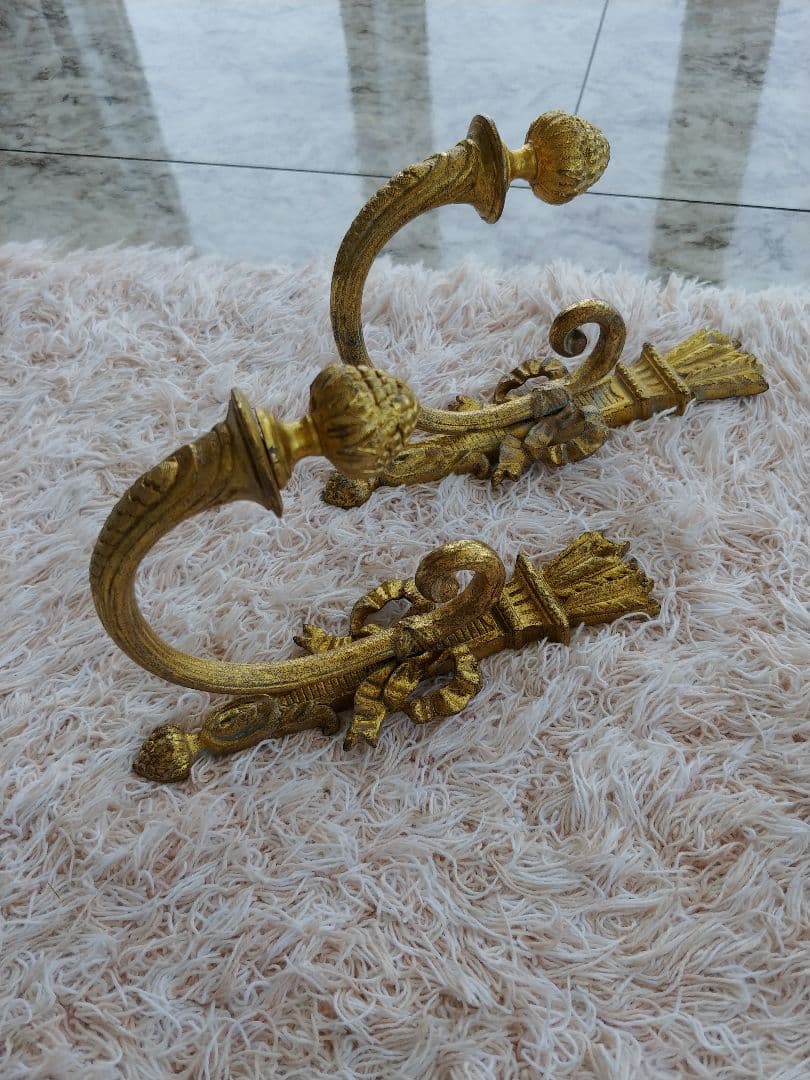 ショップ アンティーク 真鍮 カーテンフック タッセル 掛け フランス