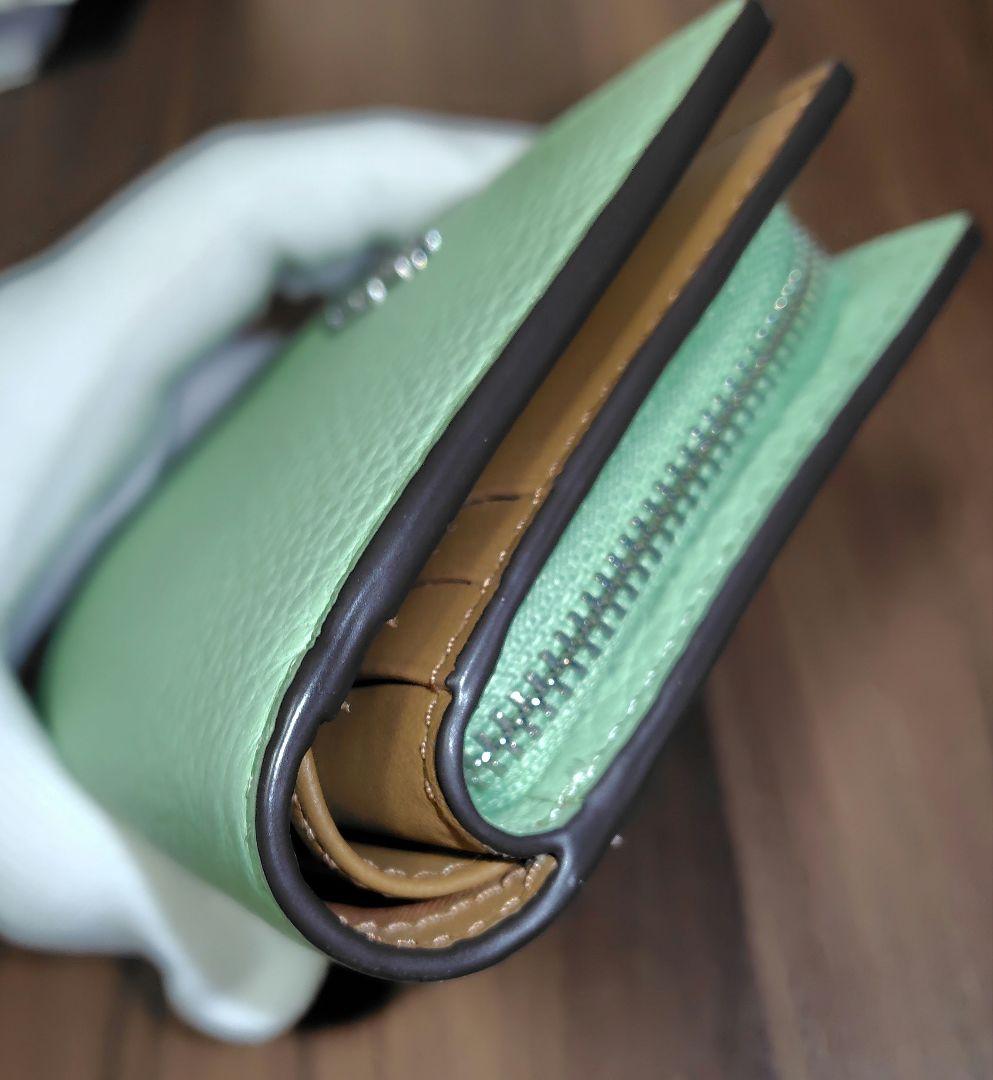 【希少】美品 COACH ピスタチオ 二つ折り財布　ミニ財布