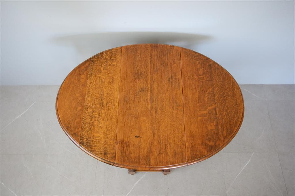 英国アンティーク木製ゲートレッグテーブル/ダイニング机バタフライ(89-263)