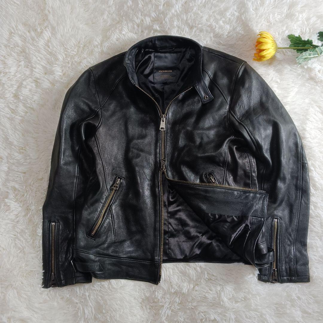 ジャックローズ シングルライダース 5サイズ ブラック 羊革