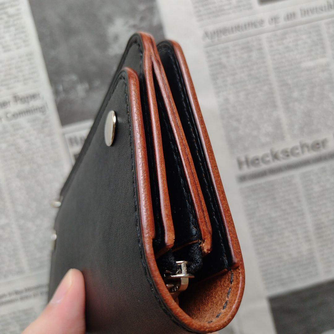 茶芯　2.5層　ミドルトラッカー　ウォレット　栃木レザー