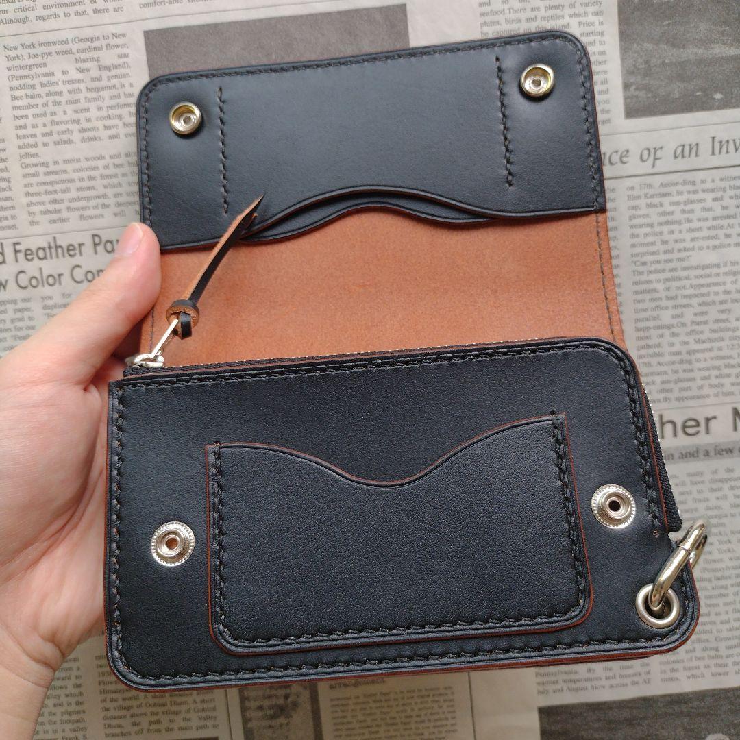 茶芯　2.5層　ミドルトラッカー　ウォレット　栃木レザー