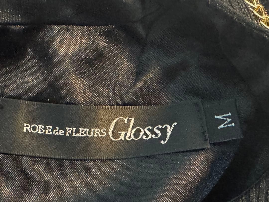 ROBE de FLEURS Glossy ジッパー ミニドレス