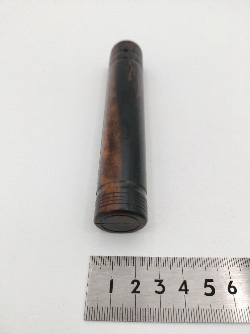 a830 【新品・未使用】香合 黒柿 横笛 角出俊平 木箱 加賀 山中 茶道具